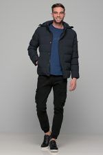 Μπλε ανδρικό φουσκωτό μπουφάν PAPARAZZI - slim fit - Image 3