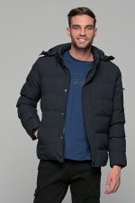 Μπλε ανδρικό φουσκωτό μπουφάν PAPARAZZI - slim fit - Image 4