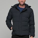 Μπλε ανδρικό φουσκωτό μπουφάν PAPARAZZI - slim fit