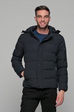 Μπλε ανδρικό φουσκωτό μπουφάν PAPARAZZI - slim fit