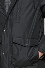 Μαύρο ανδρικό αδιάβροχο μπουφάν τύπου παρκά - regular fit - Image 3