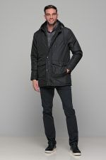 Μαύρο ανδρικό αδιάβροχο μπουφάν τύπου παρκά - regular fit - Image 4