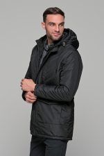 Μαύρο ανδρικό αδιάβροχο μπουφάν τύπου παρκά - regular fit - Image 8