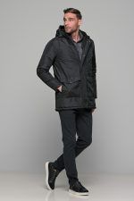 Μαύρο ανδρικό αδιάβροχο μπουφάν τύπου παρκά - regular fit - Image 6