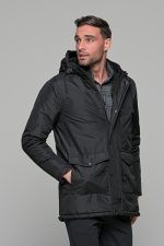 Μαύρο ανδρικό αδιάβροχο μπουφάν τύπου παρκά - regular fit - Image 7