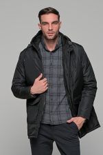 Μαύρο ανδρικό αδιάβροχο μπουφάν τύπου παρκά - regular fit - Image 5