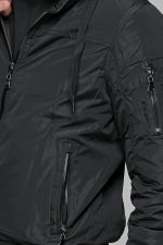 Μαύρο Αδιάβροχο Ανδρικό Μπουφάν με Γούνα PAPARAZZI - Image 2