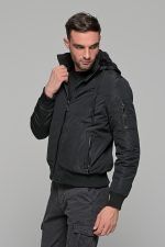 Μαύρο Αδιάβροχο Ανδρικό Μπουφάν με Γούνα PAPARAZZI - Image 3