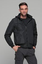 Μαύρο Αδιάβροχο Ανδρικό Μπουφάν με Γούνα PAPARAZZI - Image 7