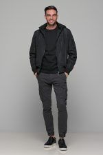 Μαύρο Αδιάβροχο Ανδρικό Μπουφάν με Γούνα PAPARAZZI - Image 6