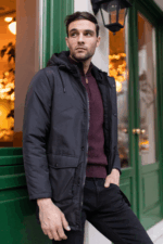 Μαύρο ανδρικό αδιάβροχο μπουφάν τύπου παρκά - regular fit - Image 2