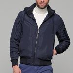 Μπλέ Αδιάβροχο Ανδρικό Μπουφάν με Γούνα PAPARAZZI