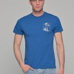 Μπλε ανδρικό κοντομάνικο T-SHIRT με στάμπα "Φοίνικα"