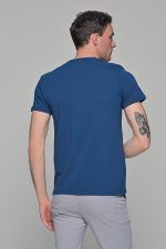 Μπλε ανδρικό κοντομάνικο T-SHIRT με στάμπα "Black Stone" - Image 7