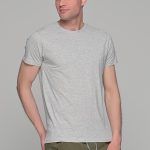Μονόχρωμο γκρι μελανζέ ανδρικό κοντομάνικο T-SHIRT - Basic Collection