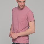 Μονόχρωμο ροζ ανδρικό κοντομάνικο T-SHIRT - Basic Collection