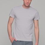 Γκρι ανδρικό κοντομάνικο T-SHIRT με στάμπα "Atlantic ocean"