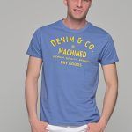 Μπλε ανδρικό κοντομάνικο T-SHIRT με στάμπα "denim&co"