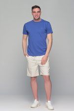 Μονόχρωμο μπλε-indogo ανδρικό κοντομάνικο T-SHIRT - Basic Collection - Image 6
