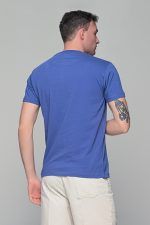 Μονόχρωμο μπλε-indogo ανδρικό κοντομάνικο T-SHIRT - Basic Collection - Image 5