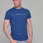 Μπλε ανδρικό κοντομάνικο T-SHIRT με στάμπα "minimalism"