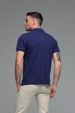 Ανδρικό μονόχρωμο πόλο μπλουζάκι Μπλε Navy- Classic Fit - Image 7