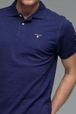 Ανδρικό μονόχρωμο πόλο μπλουζάκι Μπλε Navy- Classic Fit - Image 2