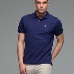Ανδρικό μονόχρωμο πόλο μπλουζάκι Μπλε Navy- Classic Fit