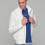 Αδιάβροχο λευκο φθινοπωρινό ανδρικό μπουφάν - Slim fit