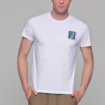 Λευκό ανδρικό κοντομάνικο T-SHIRT με στάμπα "HP/19"