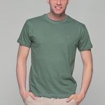 Μονόχρωμο πράσινο ανδρικό κοντομάνικο T-SHIRT - Basic Collection
