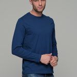 Indigo ανδρική μακρυμάνικη μπλούζα μονόχρωμη