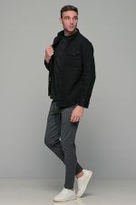 Oversized μαύρο τζιν jacket πουκάμισο  – Loose Fit - Image 6