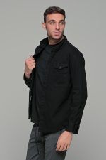Oversized μαύρο τζιν jacket πουκάμισο  – Loose Fit - Image 5