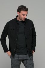 Oversized μαύρο τζιν jacket πουκάμισο  – Loose Fit - Image 3