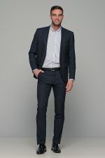 Λευκό πουκάμισο με μπλε ρίγα PAPARAZZI χωρίς Τσεπάκι - Classic Fit - Image 6