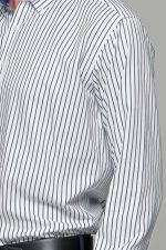 Λευκό πουκάμισο με μπλε ρίγα PAPARAZZI χωρίς Τσεπάκι - Classic Fit - Image 2