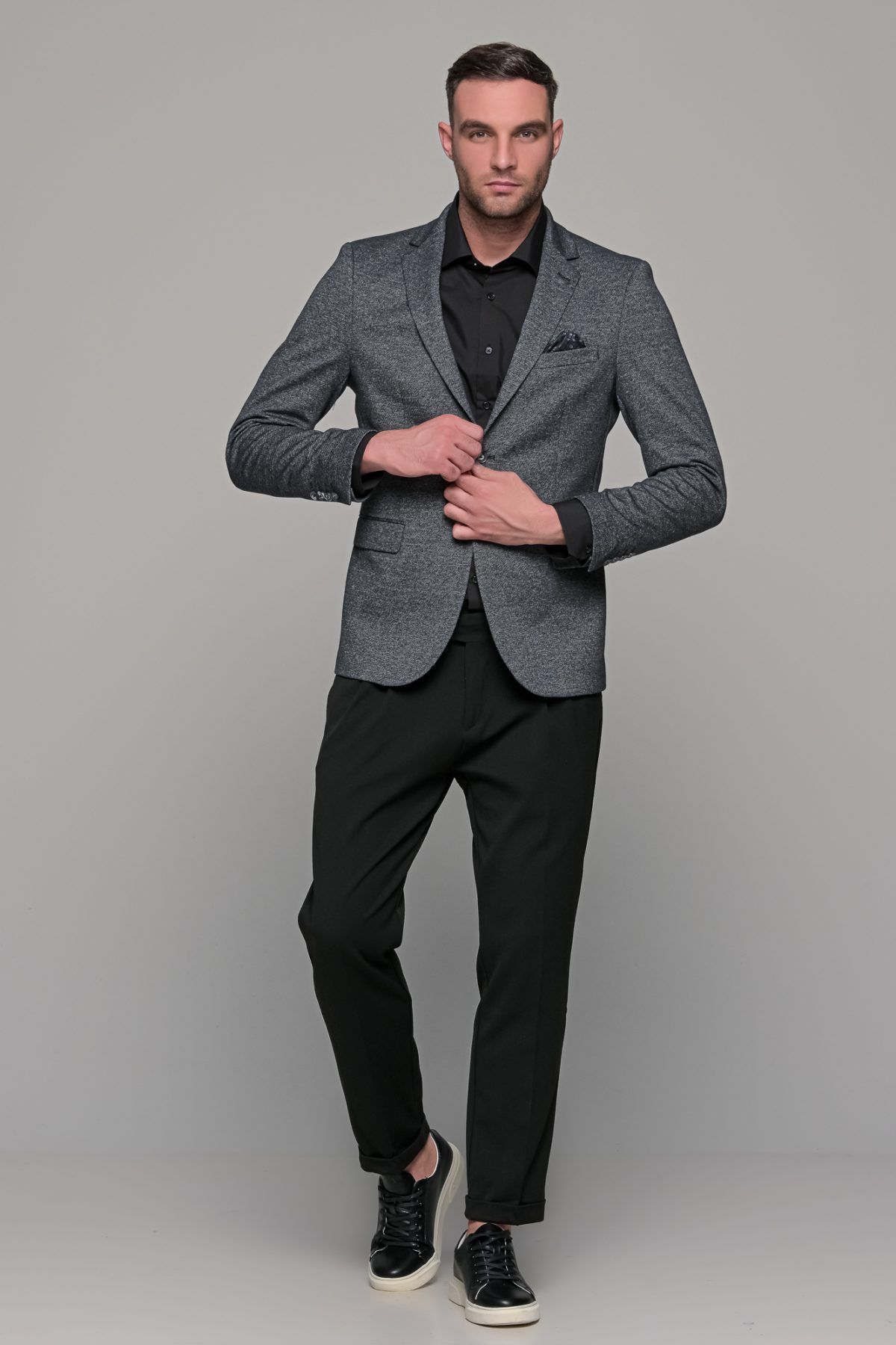 Μαύρο ανδρικό πουκάμισο PAPARAZZI χωρίς Τσεπάκι - Slim Fit - Image 6