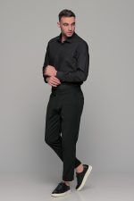 Μαύρο ανδρικό πουκάμισο PAPARAZZI χωρίς Τσεπάκι - Slim Fit - Image 5