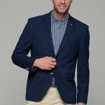 Μπλε ανδρικό σακάκι casual AM- slim fit