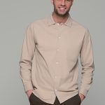 Oversized μπεζ jacket πουκάμισο κοτλέ – Loose Fit