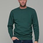 Ανδρικό πράσινο φούτερ χωρίς κουκούλα με λαιμόκοψη