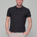 Μαύρο Ανδρικό Πόλο Μπλουζάκι FR - Regular Fit