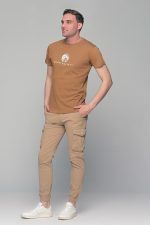 Μπεζ καλοκαιρινό ανδρικό Cargo παντελόνι με τσέπες και λάστιχο - Slim Fit - Image 7