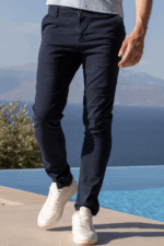 Καλοκαιρινό Ανδρικό Chino Παντελόνι MASSARO Μπλε- Slim fit - Image 2