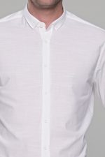 Λινό λευκό ανδρικό πουκάμισο - Slim Fit - Image 4