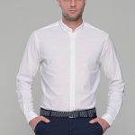 Λινό λευκό ανδρικό πουκάμισο - Slim Fit