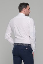 Λινό λευκό ανδρικό πουκάμισο - Slim Fit - Image 6