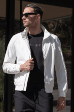 Αδιάβροχο λευκο φθινοπωρινό ανδρικό μπουφάν - Slim fit - Image 2