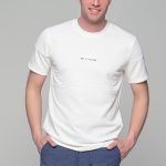 Λευκό κοντομάνικο ανδρικό t-shirt με πλεκτή ύφανση– regular fit